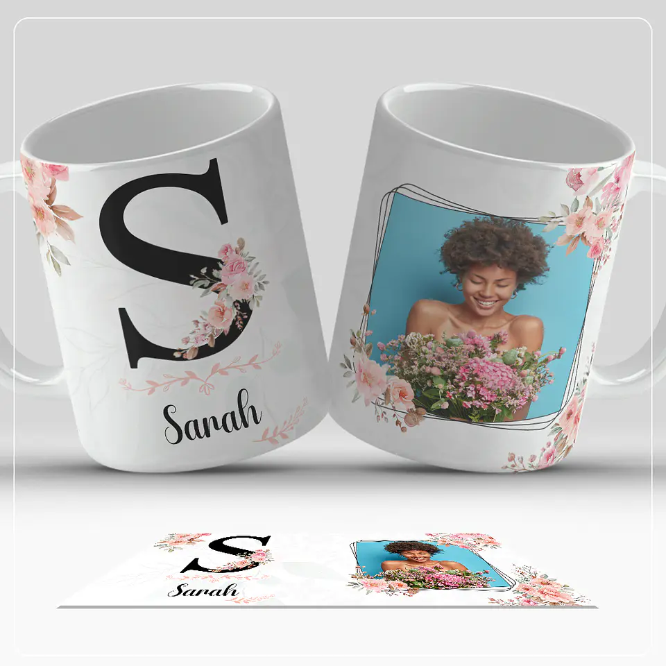Caneca personalizada com letra do alfabeto e foto 19