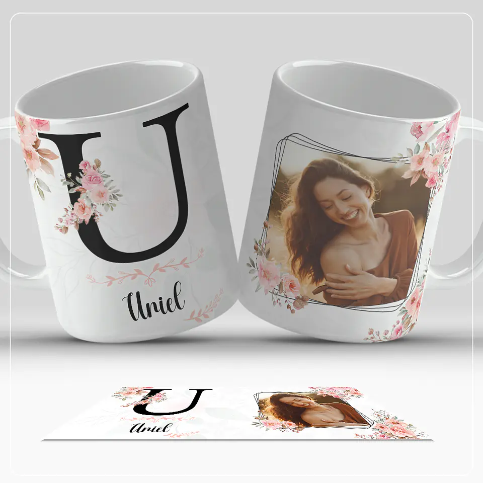 Caneca personalizada com letra do alfabeto e foto 21
