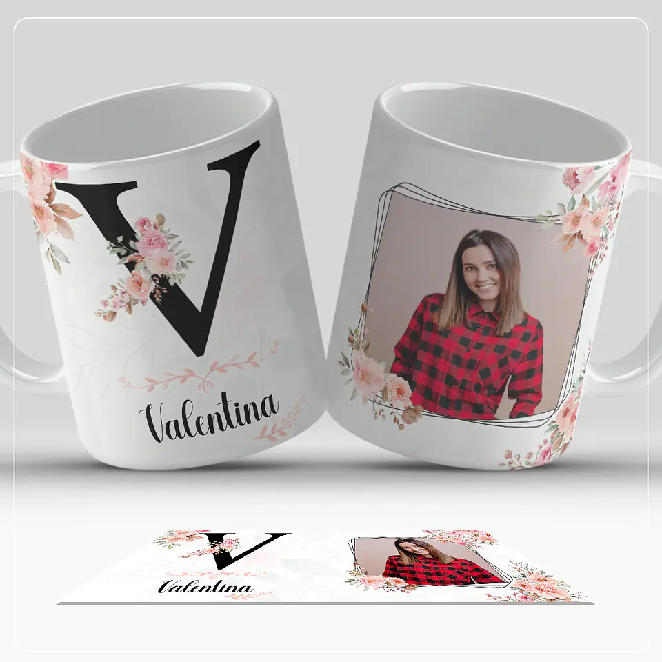 Caneca personalizada com letra do alfabeto e foto 22