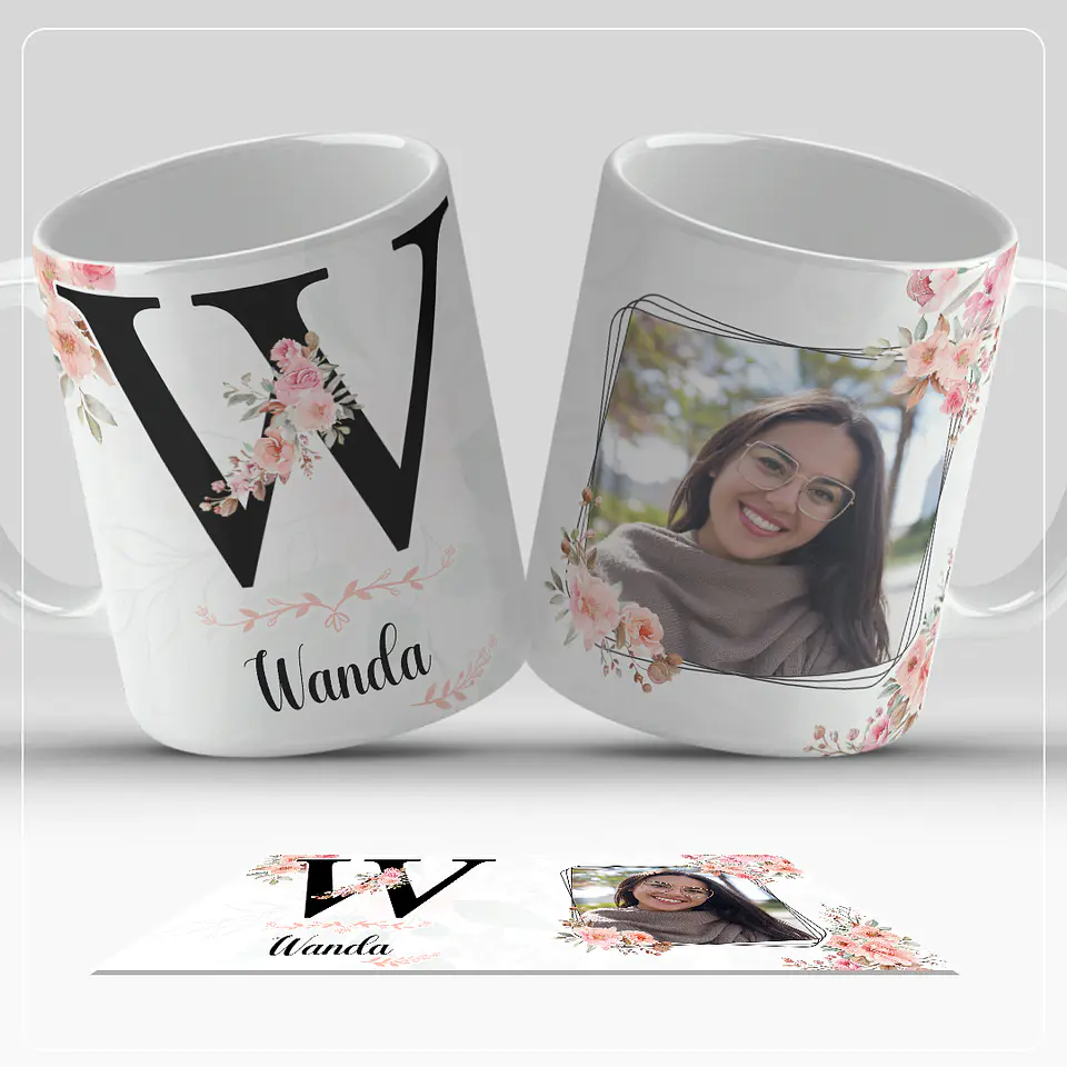 Caneca personalizada com letra do alfabeto e foto 23