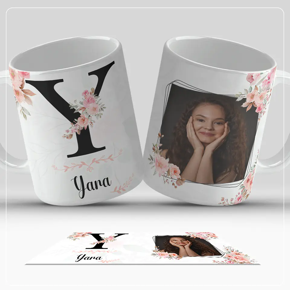 Caneca personalizada com letra do alfabeto e foto 25