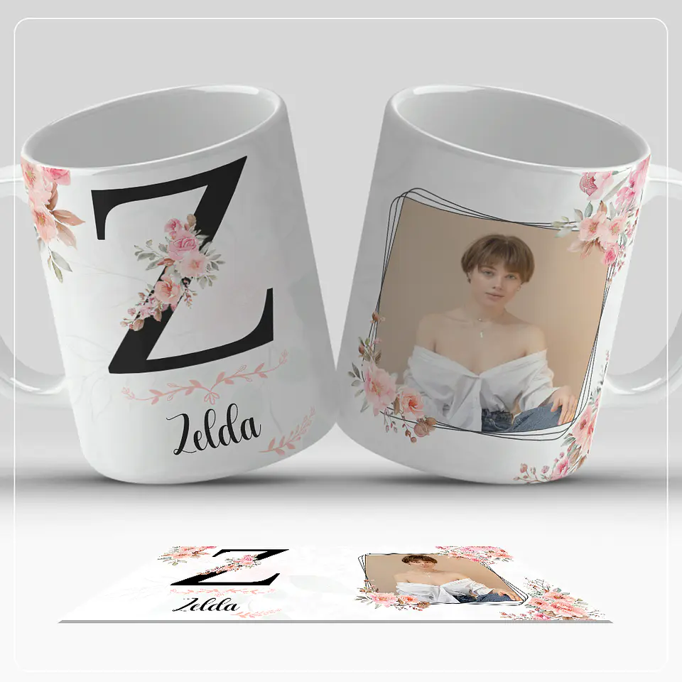 Caneca personalizada com letra do alfabeto e foto 26