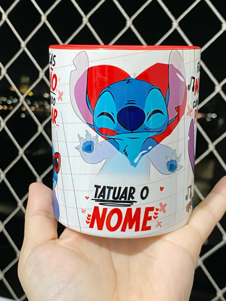 Caneca Stitch Namorado Lista de coisas para não fazer quando namorar 4
