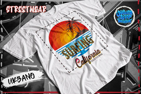 Camiseta de surf de estilo urbano
