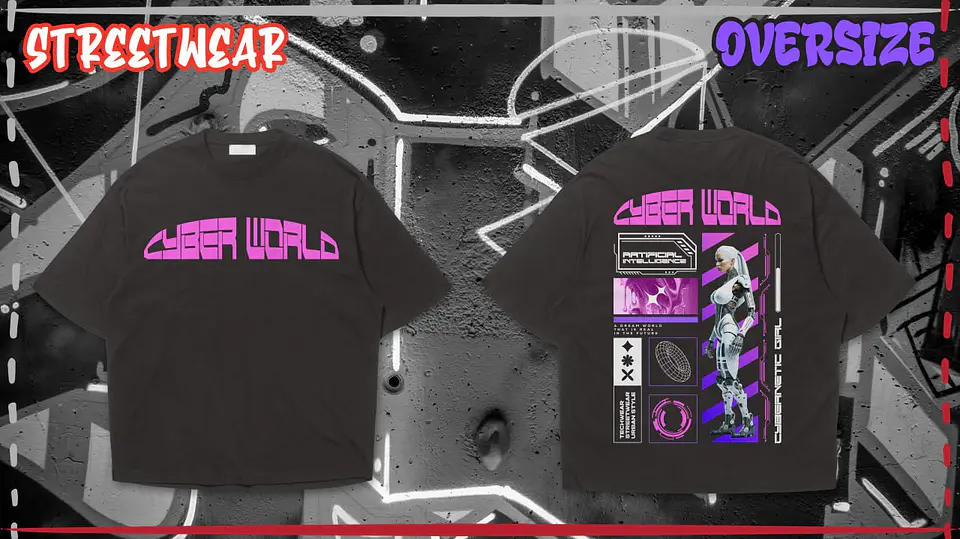 T-Shirt Streetwear Frente e Verso Artificial 8