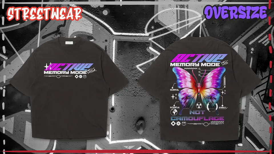 T-Shirt Streetwear Frente e Verso Artificial 14