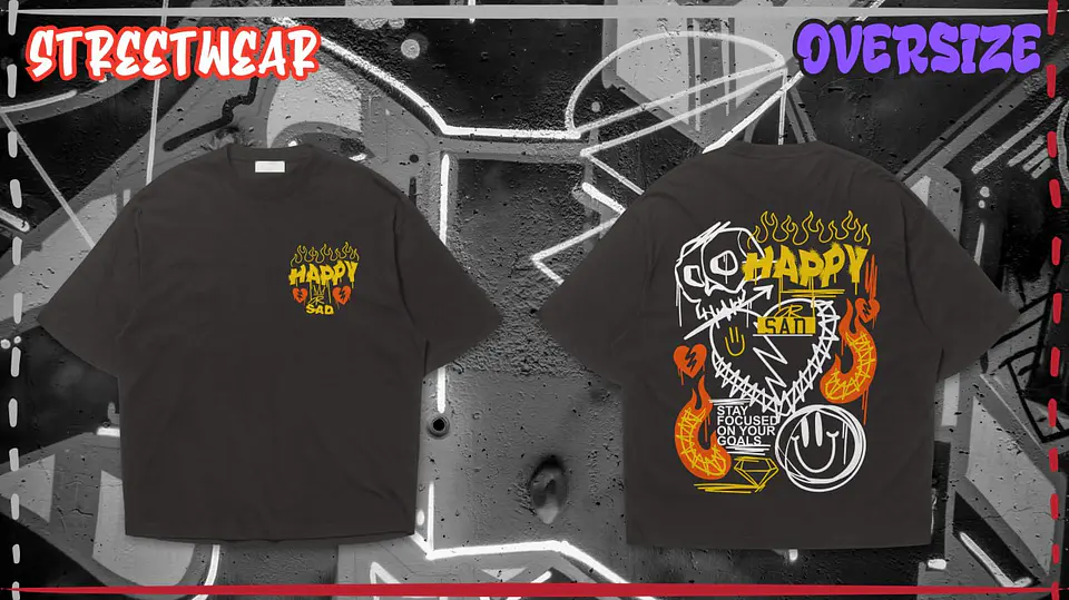 Street Wear Deep T-shirt front and back 6