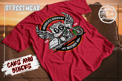 Camiseta de moto de carretera americana