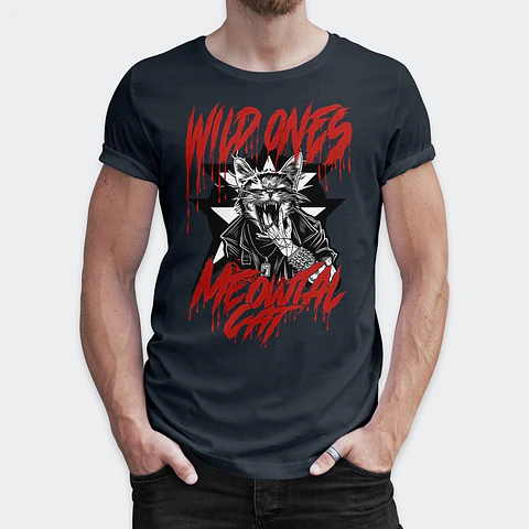Camiseta de gato de metal