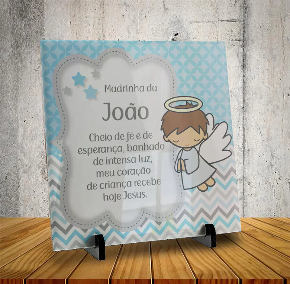 Azulejo Batizado 15x15 cm Menino 5