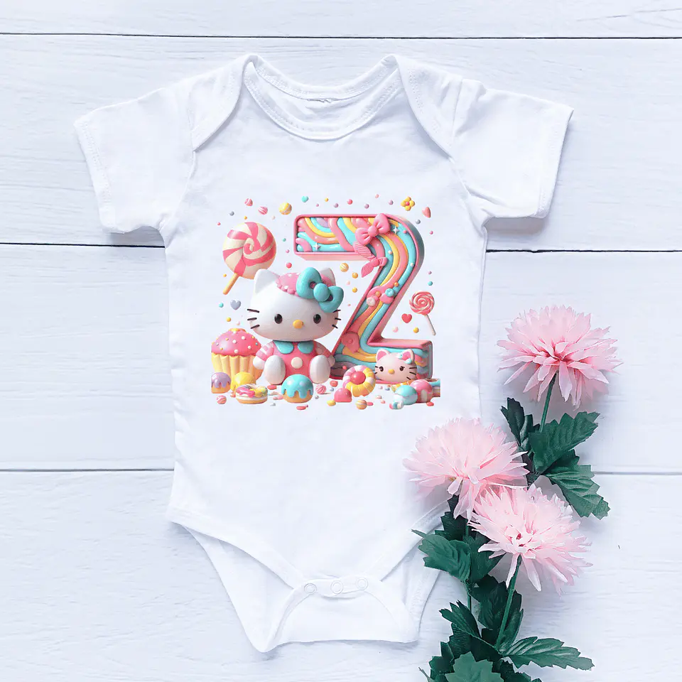 Body bebé Hello Kitty Com números 3