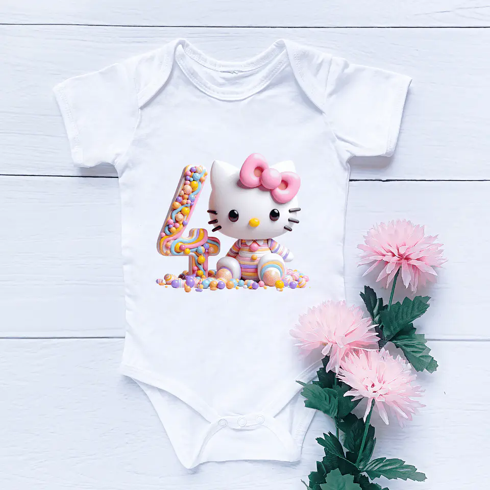 Body bebé Hello Kitty Com números 6