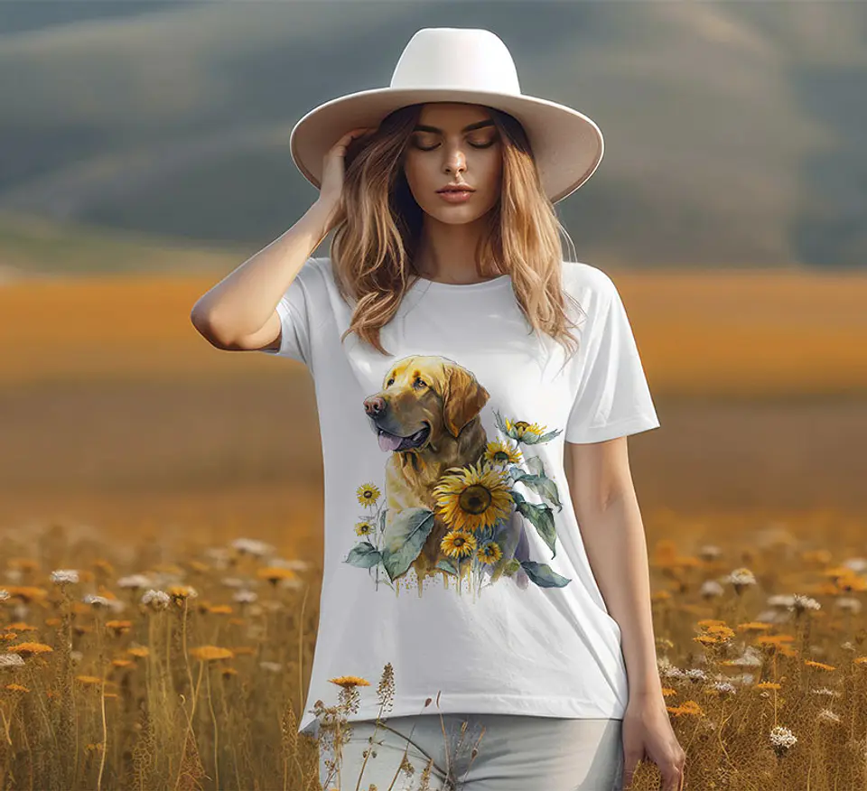 T-shirt de Cães Flores 6