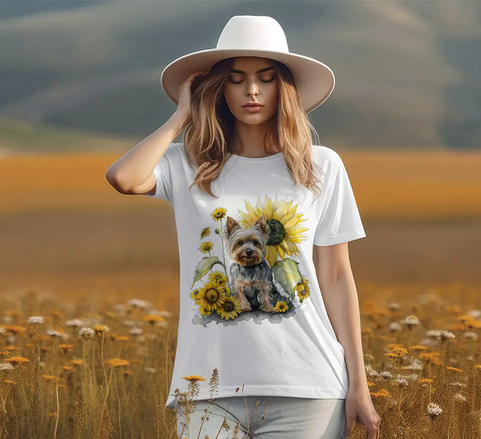 T-shirt de Cães Flores 7