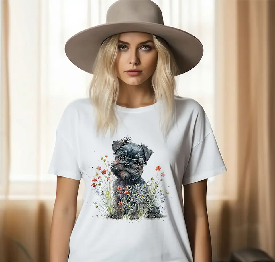 T-shirt de Cães Flores 13