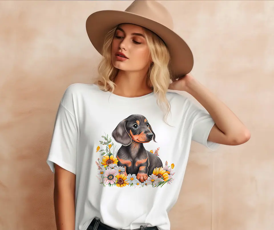 T-shirt de Cães Flores 20