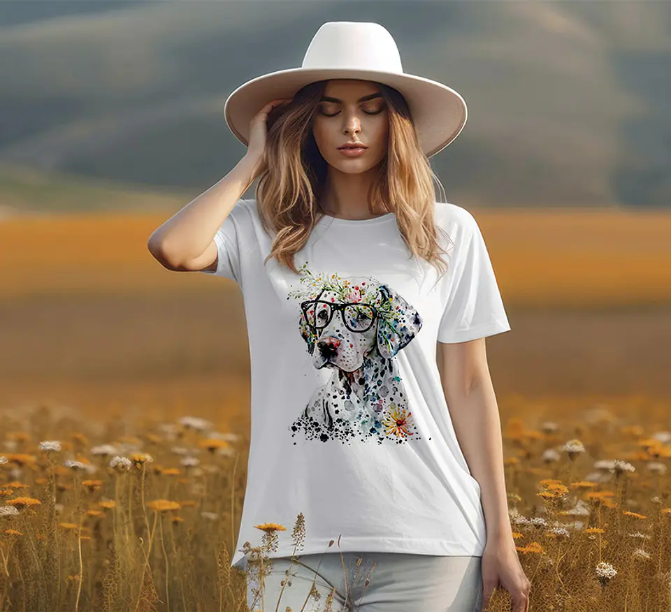 T-shirt de Cães Flores 22