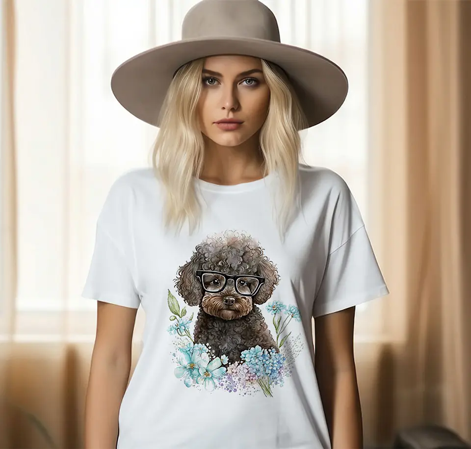 T-shirt de Cães Flores 26