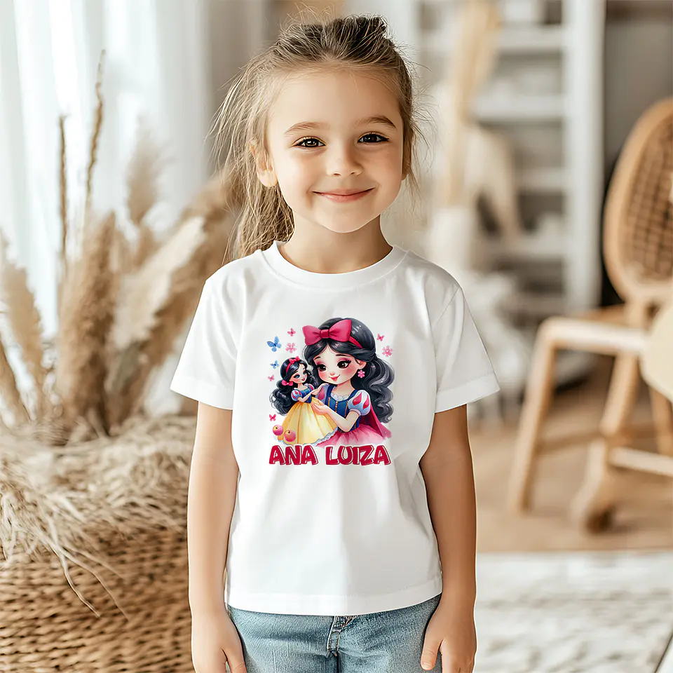 T-shirt Infantil Personagens Princesas Menina 2