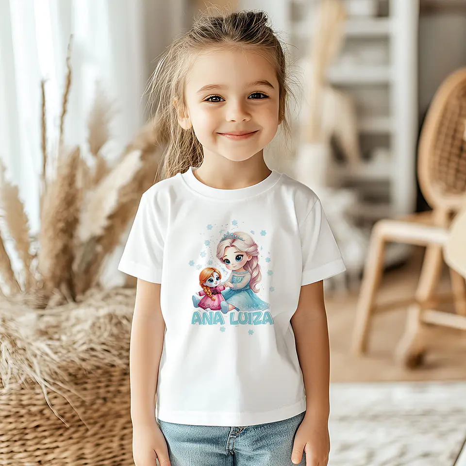 T-shirt Infantil Personagens Princesas Menina 3