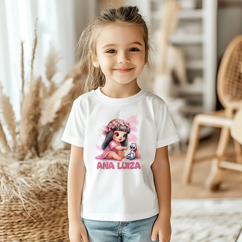 T-shirt Infantil Personagens Princesas Menina 4