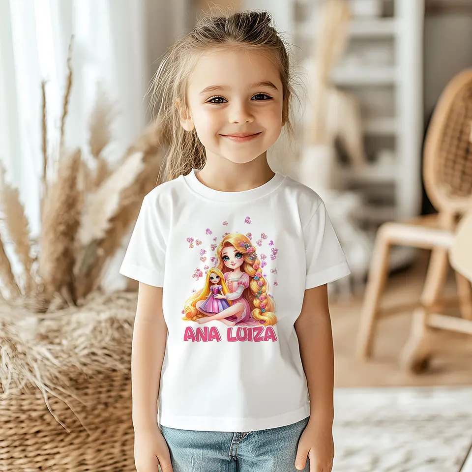 T-shirt Infantil Personagens Princesas Menina 6