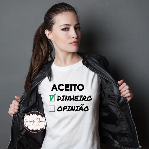 T-shirt Aceito dinheiro 