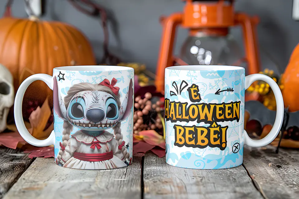 Canecas do stitch de halloween 2