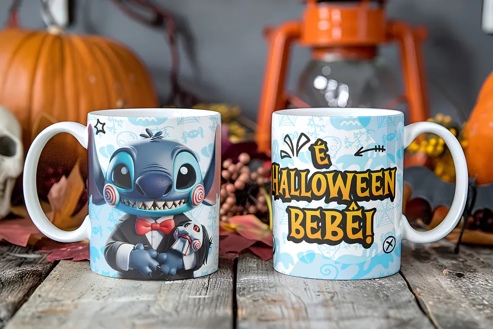 Canecas do stitch de halloween 9