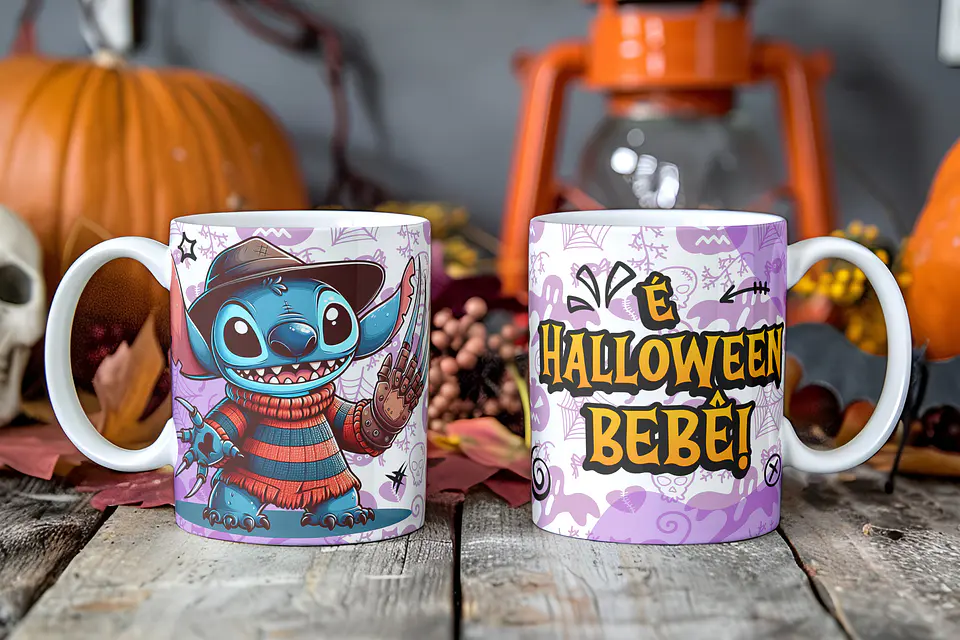 Canecas do stitch de halloween 14