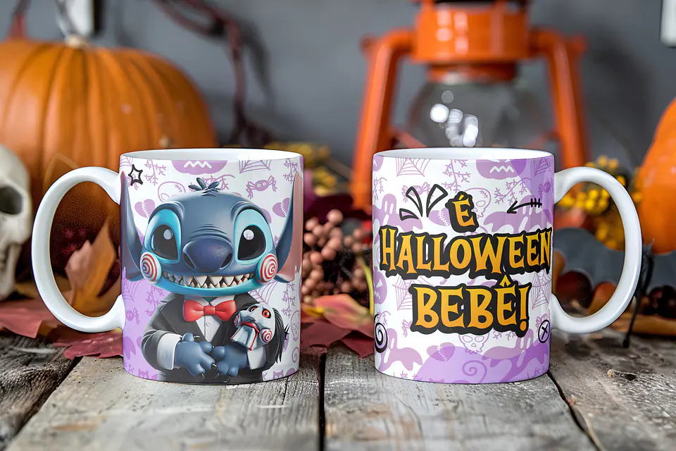 Canecas do stitch de halloween 18