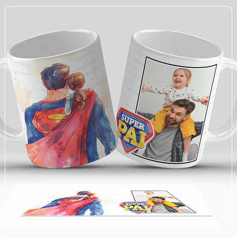 Caneca SUPER Pai aquarela