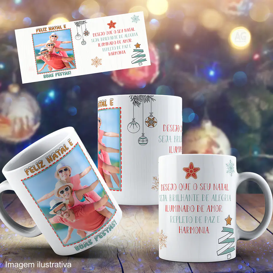 Caneca Personalizada Natal Com foto 4