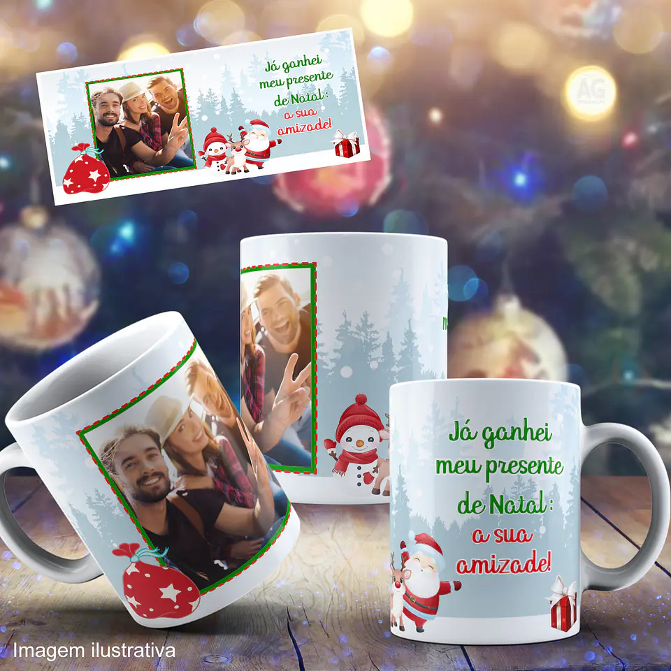 Caneca Personalizada Natal Com foto 7