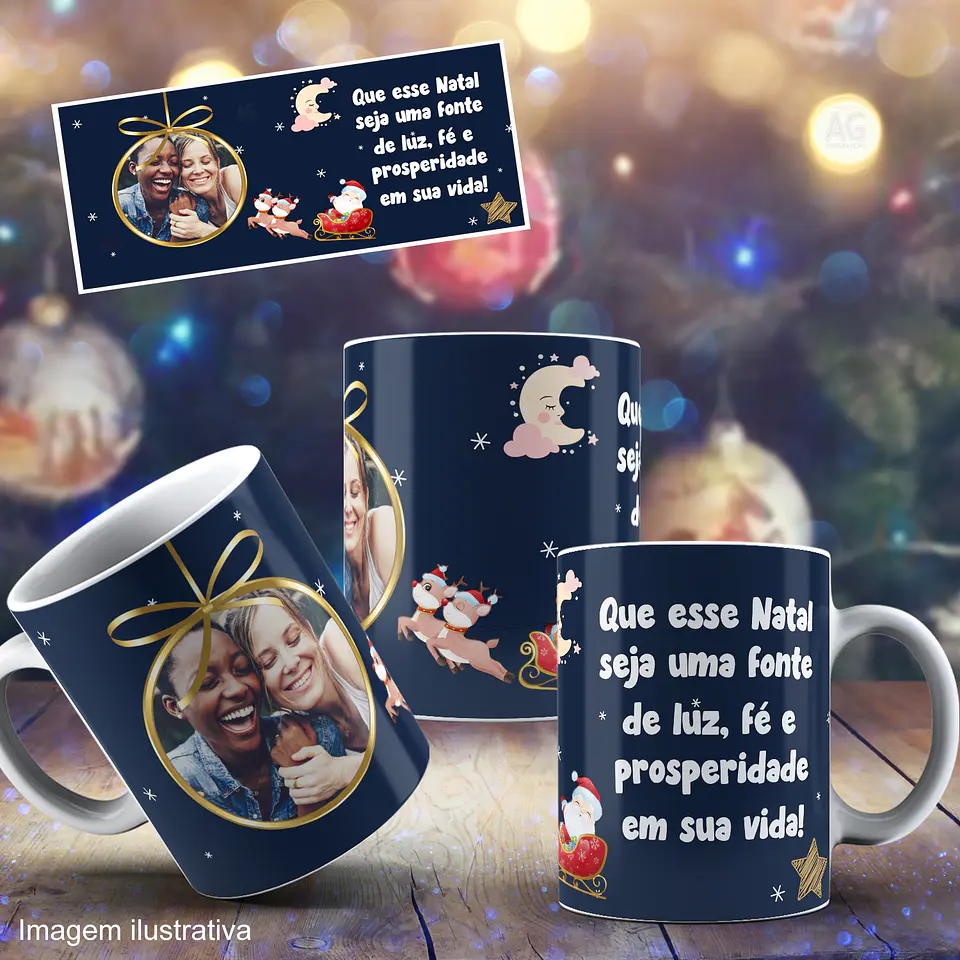 Caneca Personalizada Natal Com foto 8