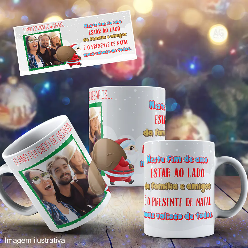 Caneca Personalizada Natal Com foto 9