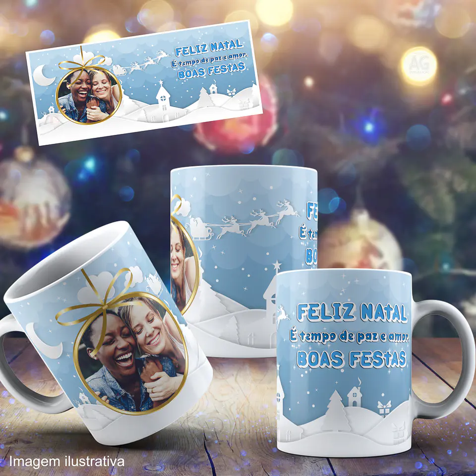 Caneca Personalizada Natal Com foto 12