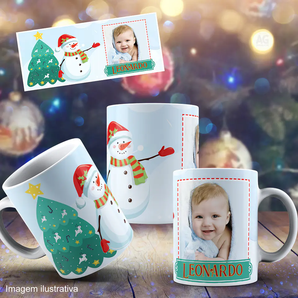 Caneca Personalizada Natal Com foto 13