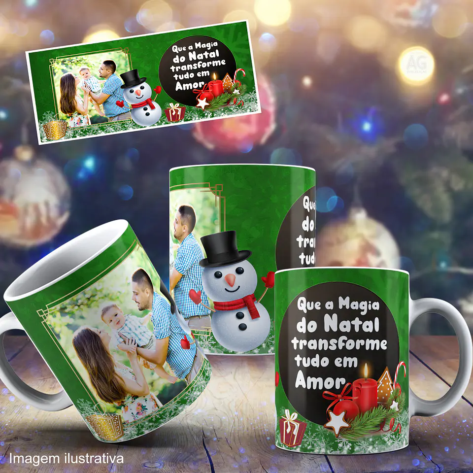 Caneca Personalizada Natal Com foto 14