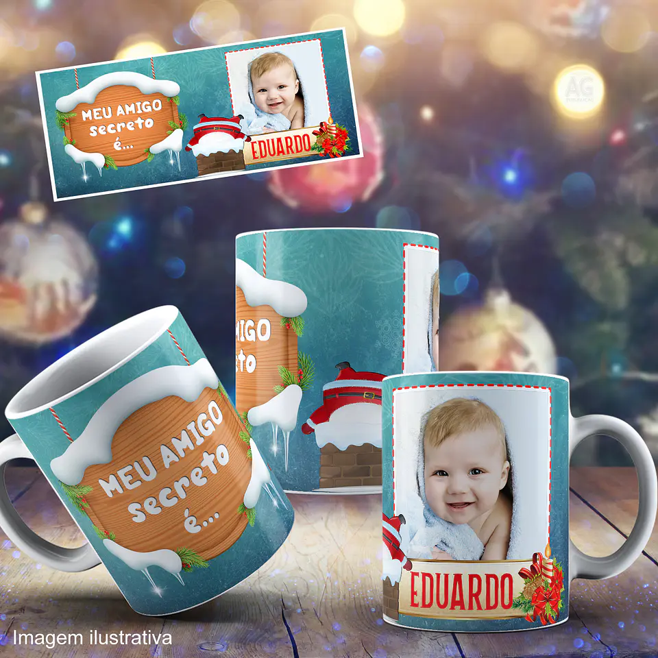 Caneca Personalizada Natal Com foto 15