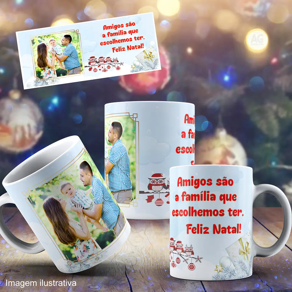 Caneca Personalizada Natal Com foto 19