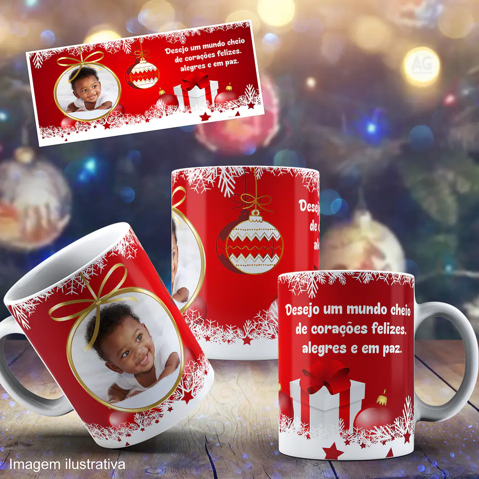 Caneca Personalizada Natal Com foto 22
