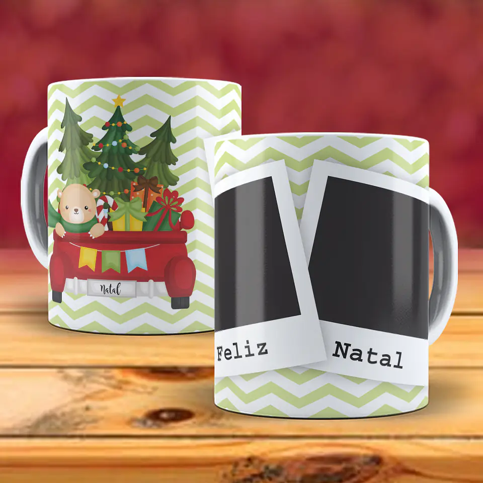 Caneca natal com duas fotos 1