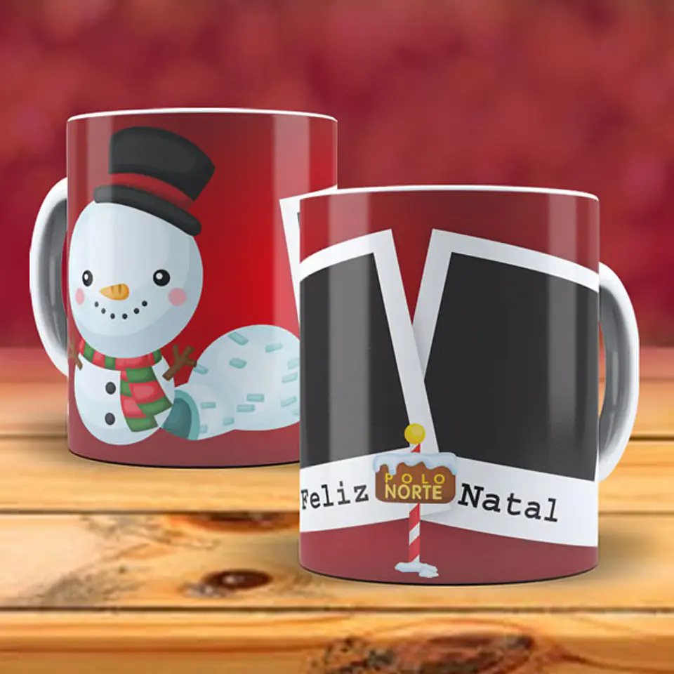 Caneca natal com duas fotos 2