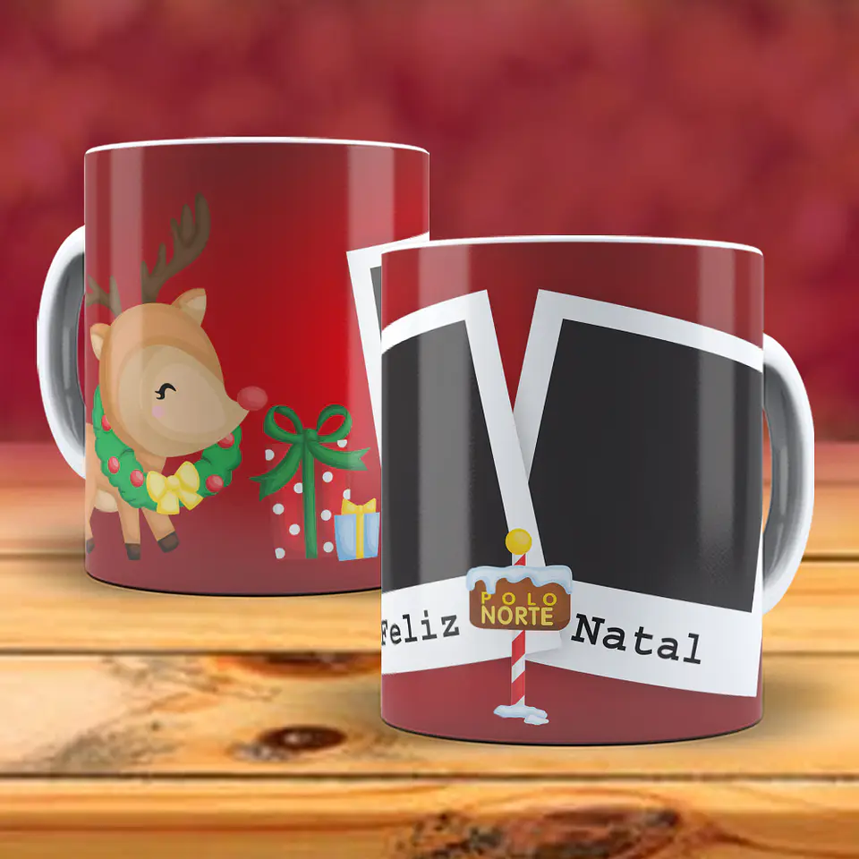 Caneca natal com duas fotos 5