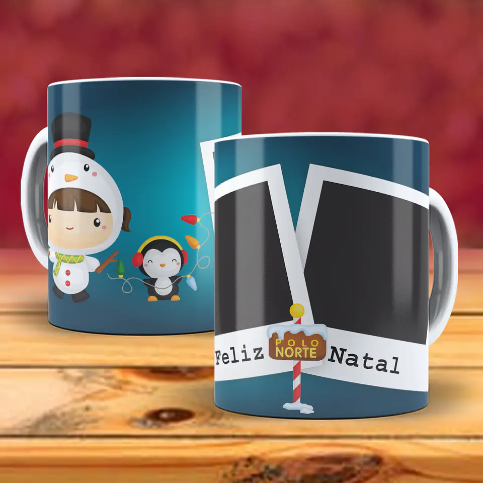 Caneca natal com duas fotos 6