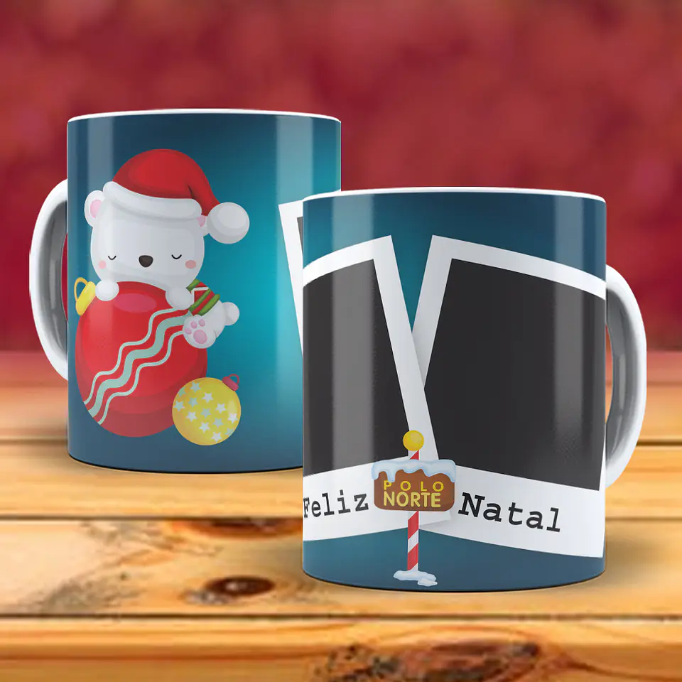 Caneca natal com duas fotos 7