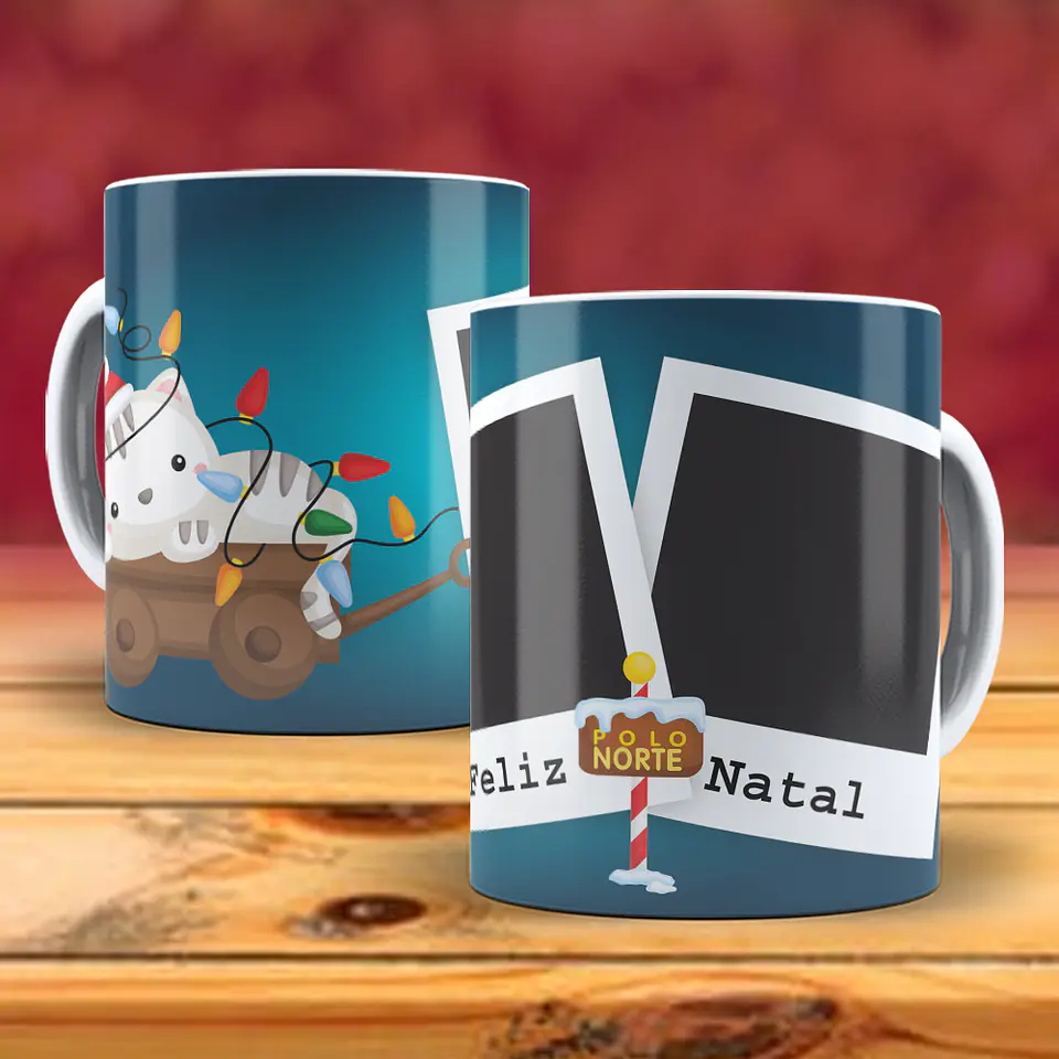 Caneca natal com duas fotos 8