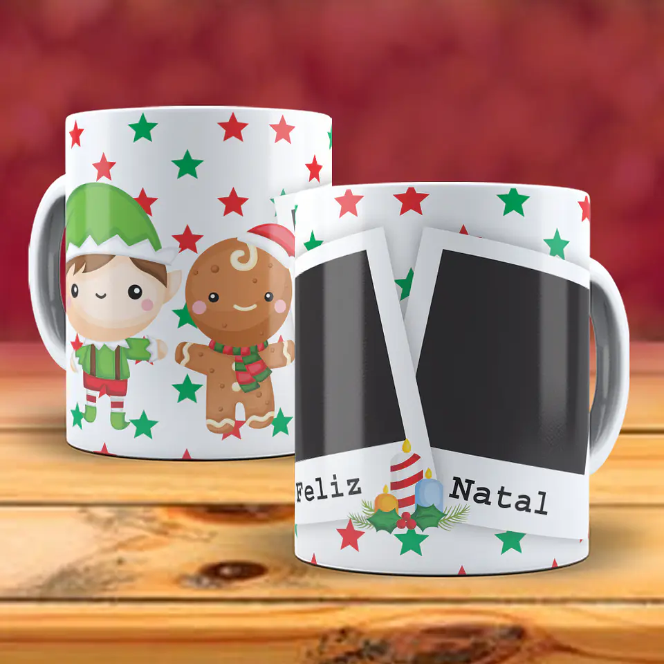 Caneca natal com duas fotos 9