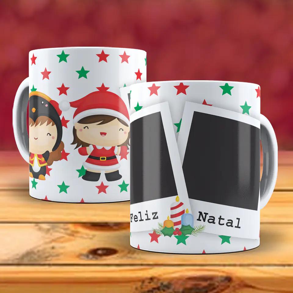 Caneca natal com duas fotos 10